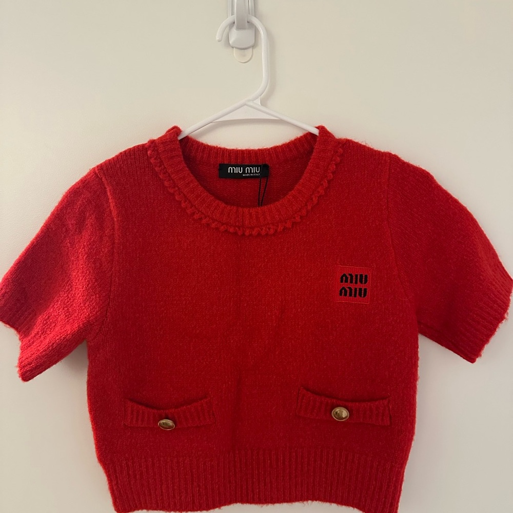 Miu Miu Kids Bright Red Sweater